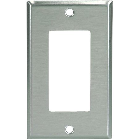 EATON WIRING DEVICES 93401 Wallplate, 412 in L, 234 in W, 1 Gang, Stainless Steel, Brushed Satin 93401-BOX1